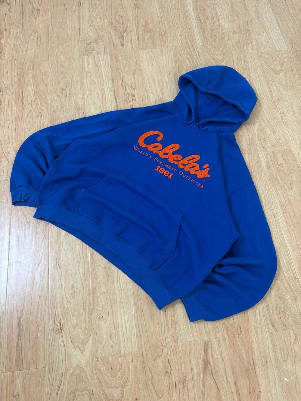 Cabela's Men's World's Foremost Outfitter 1961 Graphic Hoodie Sweatshirt Royal B